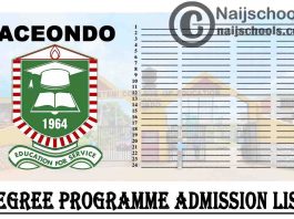 Adeyemi College of Education Ondo (ACEONDO) 2020/2021 Degree Programme 1st & 2nd Batch Admission List | CHECK NOW