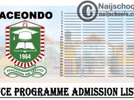 Adeyemi College of Education Ondo (ACEONDO) 2020/2021 NCE Programme 1st & 2nd Batch Admission List | CHECK NOW