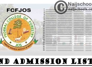 Federal College of Forestry Jos (FCFJOS) ND Admission List for 2020/2021 Academic Session | CHECK NOW