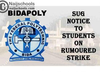 Federal Polytechnic Bida (BIDAPOLY) SUG Notice to Students on Rumoured Strike | CHECK NOW