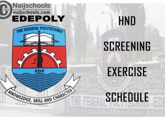 Federal Polytechnic Ede (EDEPOLY) HND Screening Exercise Schedule for 2020/2021 Academic Session | CHECK NOW