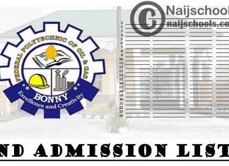 Federal Polytechnic of Oil & Gas (FPOG) Bonny ND Admission List for 2020/2021 Academic Session | CHECK NOW