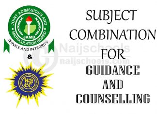 JAMB/WAEC Subject Combination for Guidance and Counselling