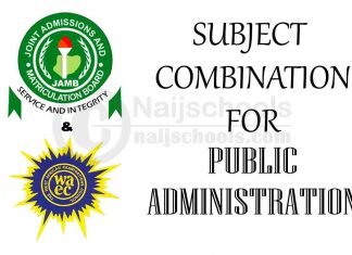 JAMB/WAEC Subject Combination for Public Administration