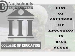 Full List of Accredited Colleges of Education in Osun State Nigeria