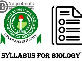 JAMB Syllabus for Biology 2022 CBT Exam