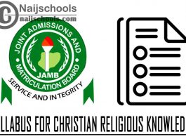 JAMB Syllabus for Christian Religious Knowledge 2023 Exam