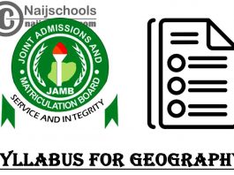 JAMB Syllabus for Geography 2022 CBT Exam