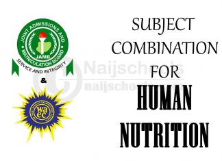 JAMB/WAEC Subject Combination for Human Nutrition