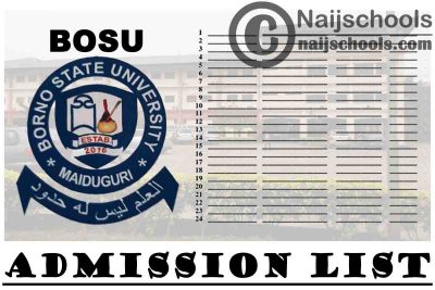 Borno State University (BOSU) 1st & 2nd Batch Admission List for 2020/2021 Academic Session | CHECK NOW