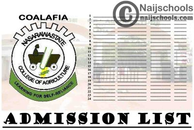 COALAFIA ND 1st, 2nd & 3rd Batch Admission List for 2020/2021 Academic Session | CHECK NOW