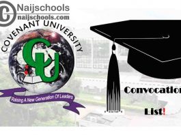 Covenant University Undergraduate & Postgraduate Convocation List for 2019/2020 Academic Session | CHECK NOW