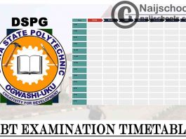 Delta State Polytechnic Ogwashi-Uku (DSPG) 2020/2021 1st Semester CBT Examination Timetable for HND I & ND I | CHECK NOW