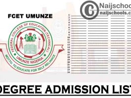 Federal College of Education Technical (FCET) Umunze Degree Admission List for 2020/2021 Academic Session | CHECK NOW