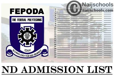 Federal Polytechnic Idah (FEDPODA) ND Full-Time Admission List for 2020/2021 Academic Session | CHECK NOW