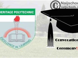 Heritage Polytechnic 10th Convocation Ceremony Schedule for Graduating Students | CHECK NOW