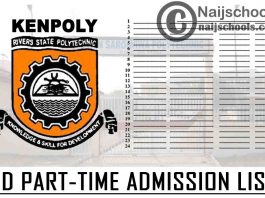 Kenule Beeson Saro-Wiwa Polytechnic (KENPOLY) 2020/2021 1st & 2nd Batch ND Part-Time (CCE) Admission List | CHECK NOW