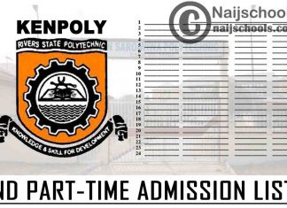 KENPOLY ND Part-Time Admission List 2023/2024:1st & 2nd Batch