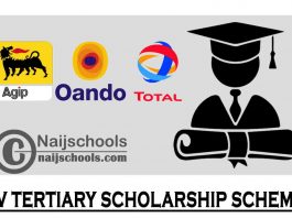 NNPC/NAOC/OANDO JV Tertiary Scholarship Scheme 2023