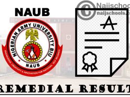 Nigerian Army University Biu (NAUB) Remedial Programme Result for 2019/2020 Academic Session | CHECK NOW