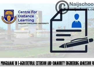 OAU CDL BSc Programme in e-Agricultural Extension and Community Engineering 2021 Admission Form | APPLY NOW