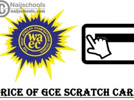 Price & Seling Points of WAEC 2022 GCE Scratch Card