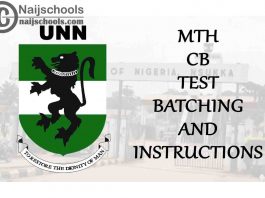 UNN 2019/2020 2nd Semester MTH 206, MTH 122 & MTH 208 CB Test Batching and Instructions | CHECK NOW