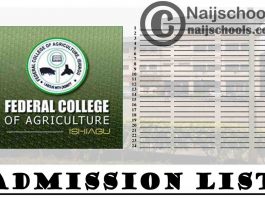 Federal College of Agriculture (FCA) Ishiagu Admission List for 2020/2021 Academic Session | CHECK NOW