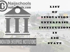 Full List of Innovation Enterprise Institutions in Edo State Nigeria