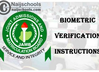 JAMB Biometric Verification Instructions for 2022 Exam