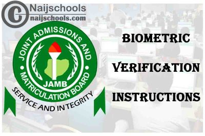 JAMB Biometric Verification Instructions for 2022 Exam