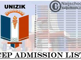 Nnamdi Azikiwe University (UNIZIK) CEP Admission List for 2020/2021 Academic Session | CHECK NOW