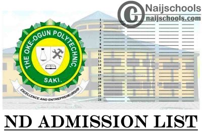 The Oke-Ogun Polytechnic Saki (TOPS) 1st, 2nd, 3rd, 4th & 5th Batch ND Full-Time Admission List for 2020/2021 Academic Session | CHECK NOW