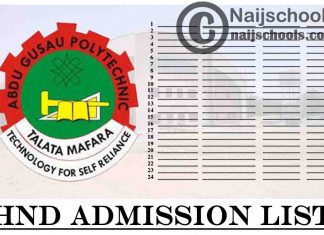 Abdu Gusau Polytechnic HND Admission List for 2020/2021 Academic Session | CHECK NOW