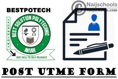 Best Solution Polytechnic (BESTPOTECH) ND Post UTME Screening Form for 2021/2022 Academic Session | APPLY NOW