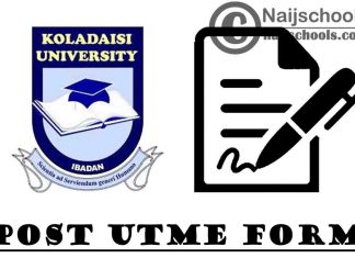 Koladaisi University Post UTME & Direct Entry Form for 2024/2025