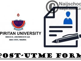 Spiritan University Nneochi (SUN) Post UTME & Direct Entry Form for 2021/2022 Academic Session | APPLY NOW