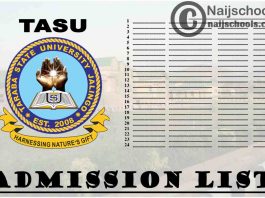 Taraba State University (TASU) 1st, 2nd, 3rd & 4th Batch Admission List for 2020/2021 Academic Session | CHECK NOW