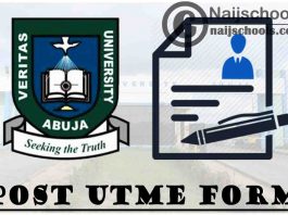 Veritas University Abuja Post UTME & Direct Entry Screening Form for 2021/2022 Academic Session | APPLY NOW