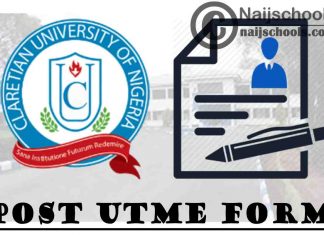 Claretian University of Nigeria Post UTME Screening Form for 2021/2022 Academic Session | APPLY NOW