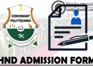 Covenant Polytechnic Aba HND Full-Time Admission Form for 2021/2022 Academic Session | APPLY NOW