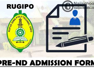 Rufus Giwa Polytechnic (RUGIPO) Pre-ND Admission Form for 2021/2022 Academic Session | APPLY NOW