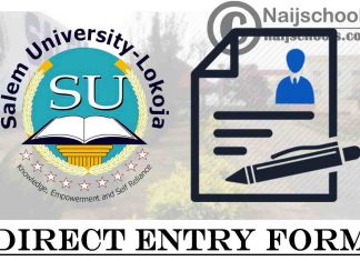 Salem University Lokoja Direct Entry Form for 2021/2022 Academic Session | APPLY NOW