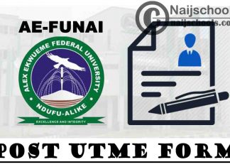Alex Ekwueme Federal University Ndufu-Alike Ikwo (AE-FUNAI) Post UTME Form for 2021/2022 Academic Session | APPLY NOW