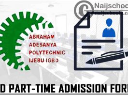 Abraham Adesanya Polytechnic (AAPOLY) ND Part-Time (DAY/WEEKEND) Admission Form for 2021/2022 Academic Session | APPLY NOW