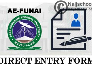 Alex Ekwueme Federal University Ndufu-Alike Ikwo (AE-FUNAI) 2021/2022 Direct Entry Form | APPLY NOW
