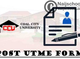 Coal City University (CCU) Post UTME Screening Form for 2021/2022 Academic Session | APPLY NOW