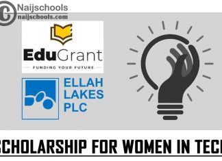 Edugrant in Partnership Ellah Lakes Scholarship 2021 for Women in Tech (Full Scholarship) | APPLY NOW