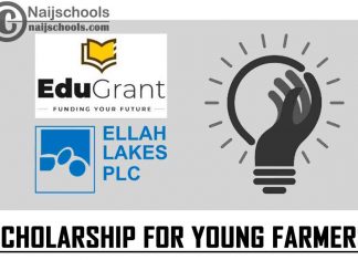 Edugrant in Partnership Ellah Lakes Scholarship 2021 for Young Farmers (Full Scholarship) | APPLY NOW