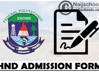 Federal Polytechnic Ekowe HND Full-Time Admission Form for 2021/2022 Academic Session | APPLY NOW